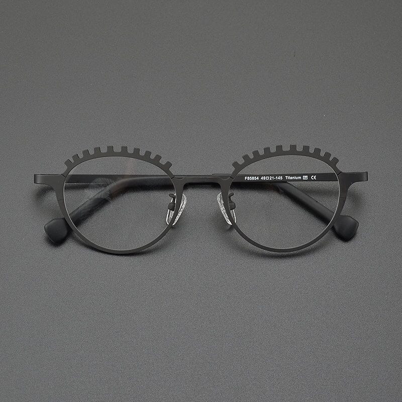 Renny Niche Designer Titanium Glasses Frame Cat Eye Frames Southood Black