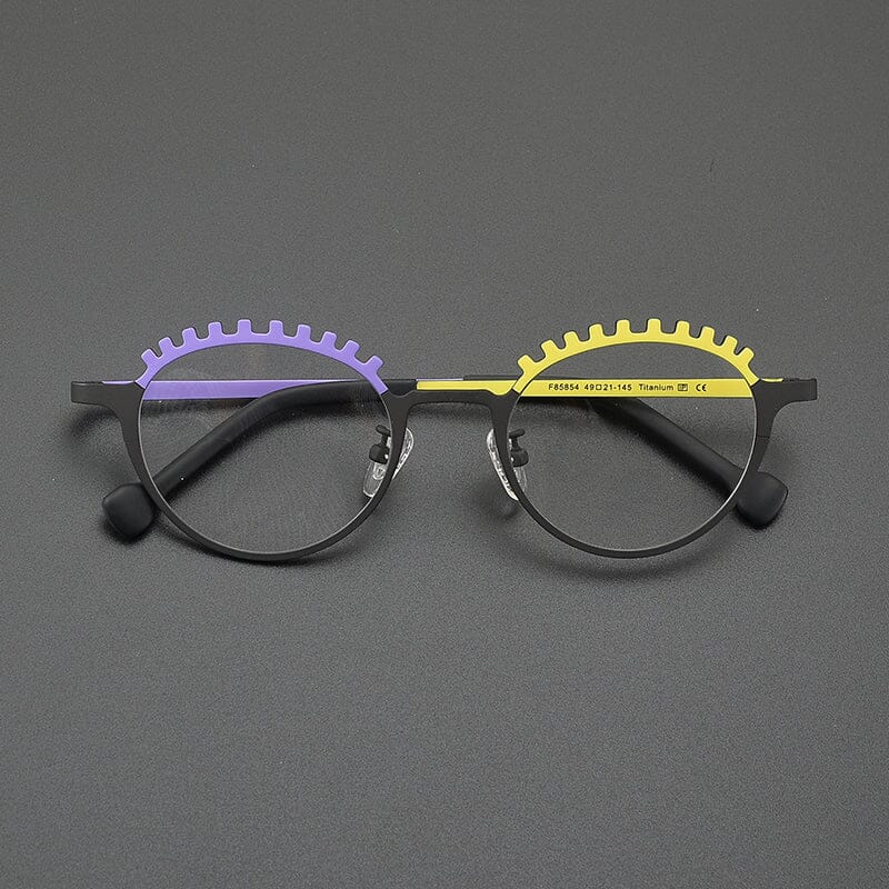 Renny Niche Designer Titanium Glasses Frame Cat Eye Frames Southood Purple Yellow