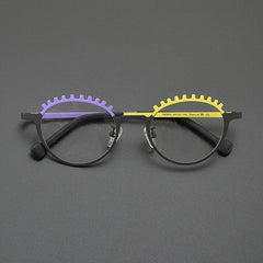 Renny Niche Designer Titanium Glasses Frame Cat Eye Frames Southood Purple Yellow