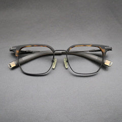 Reve Vintage Acetate Square Glasses Frame Rectangle Frames Southood Leopard Gun