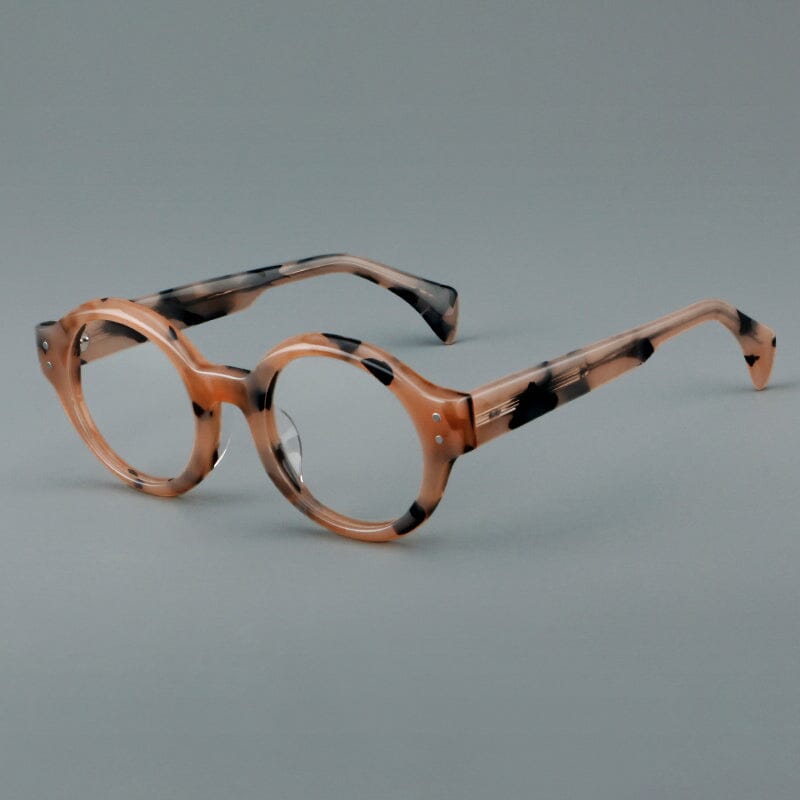 Ricci Retro Round Acetate Optical Frame Round Frames Southood Leopard