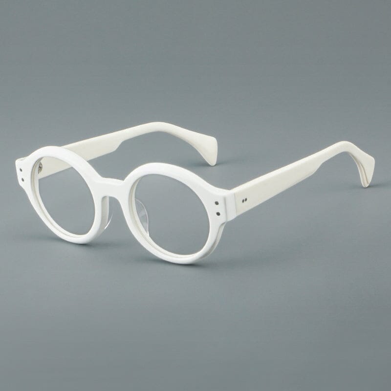 Ricci Retro Round Acetate Optical Frame Round Frames Southood White