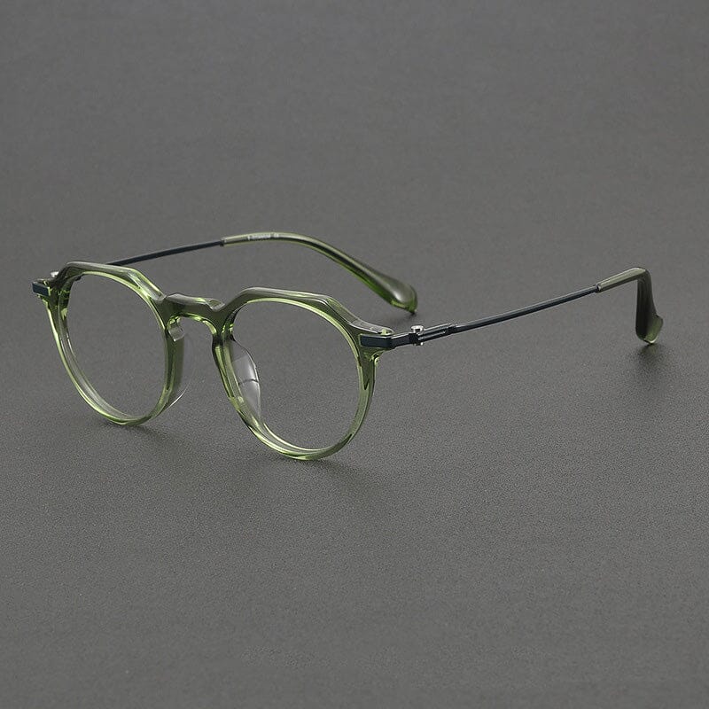 Rita Retro Titanium Glasses Frame Rectangle Frames Southood Clear Green