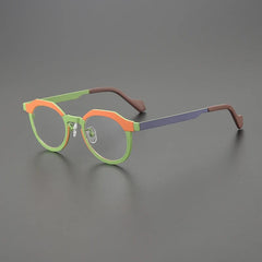 Romy Titanium Glasses Frame Geometric Frames Southood Orange Green