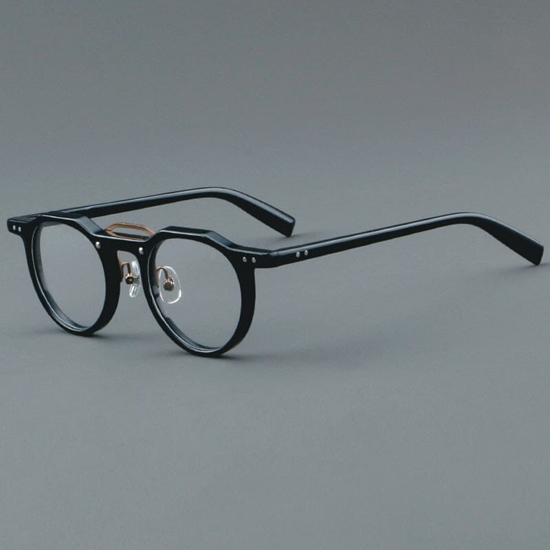 Ron Retro Round Acetate Glasses Frame Round Frames Southood Black