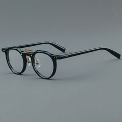 Ron Retro Round Acetate Glasses Frame Round Frames Southood Black