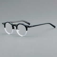 Ron Retro Round Acetate Glasses Frame Round Frames Southood Black clear