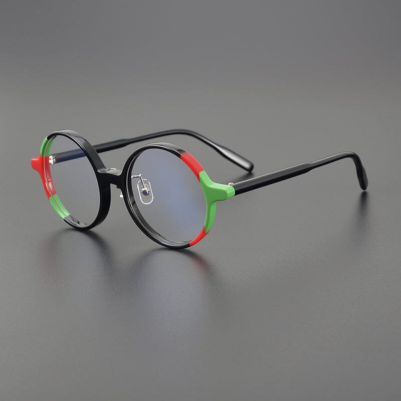 Ruiz Acetate Round Glasses Frame Round Frames Southood Black