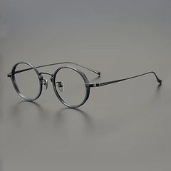 Saint Vintage Round Titanium Eyeglasses Frame Round Frames Southood Black