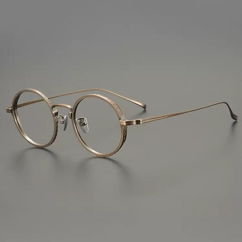 Saint Vintage Round Titanium Eyeglasses Frame Round Frames Southood Bronze