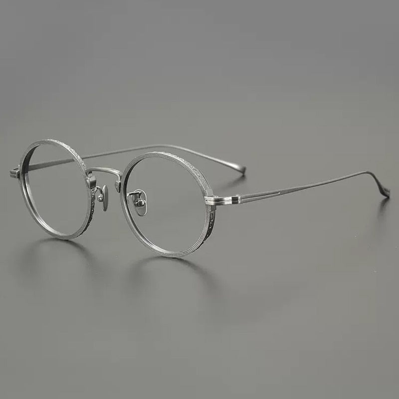 Saint Vintage Round Titanium Eyeglasses Frame Round Frames Southood Gray