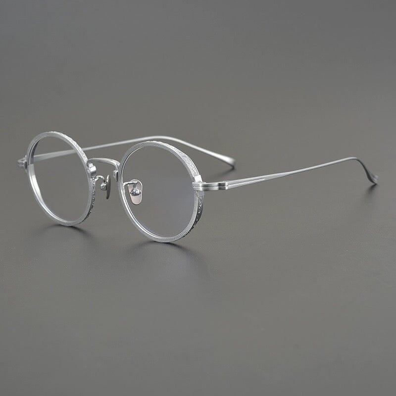 Saint Vintage Round Titanium Eyeglasses Frame Round Frames Southood Silver