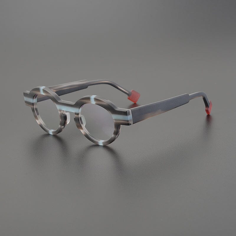 Saxan Matte Acetate Round Glasses Frame Round Frames Southood Matte Stripe