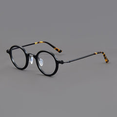 Saxon Titanium Round Glasses Frame Round Frames Southood Black