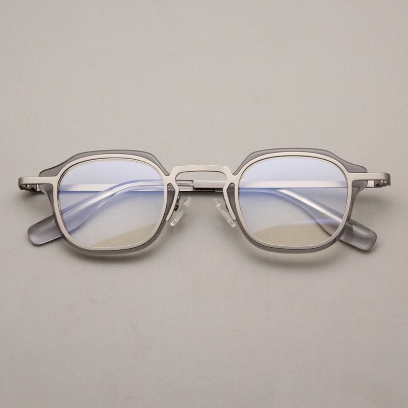 Sebert Retro Acetate Glasses Frame Rectangle Frames Southood Grey Gun
