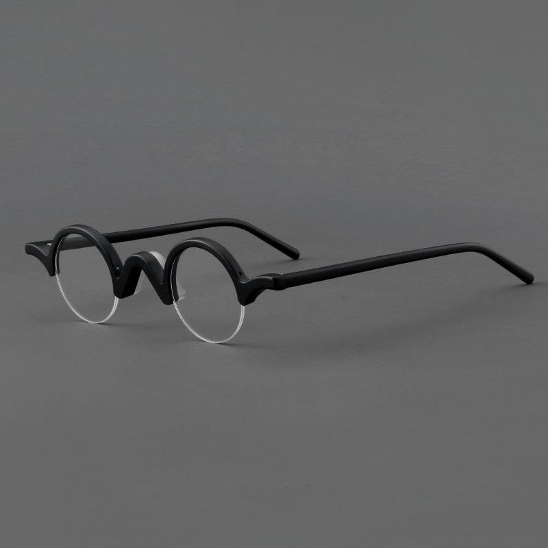 Shaw Retro Round Acetate Glasses Frame Round Frames Southood Black