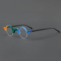 Shaw Retro Round Acetate Glasses Frame Round Frames Southood Blue Orange