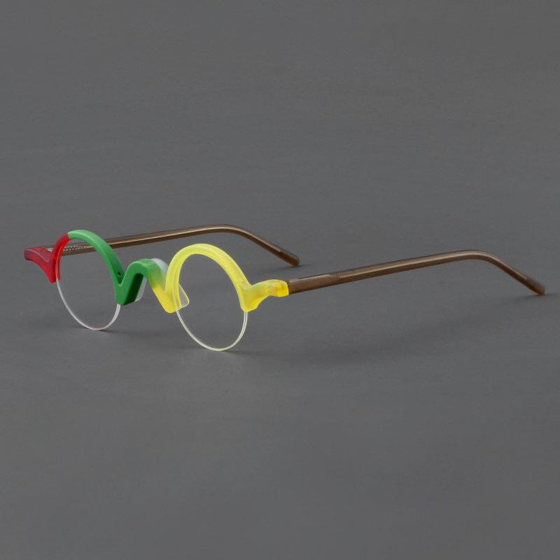 Shaw Retro Round Acetate Glasses Frame Round Frames Southood Yellow Red