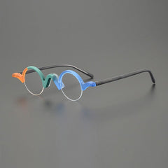 Shaw Round Acetate Glasses Frame Round Frames Southood Matte Green Blue