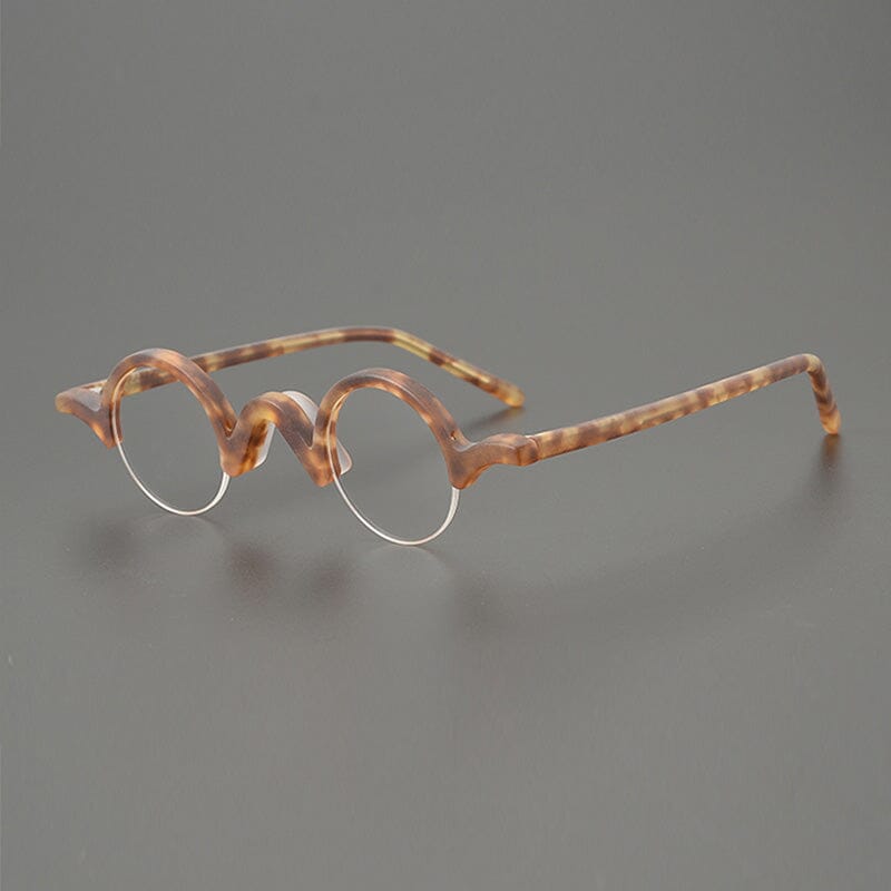 Shaw Round Acetate Glasses Frame Round Frames Southood Matte Leopard