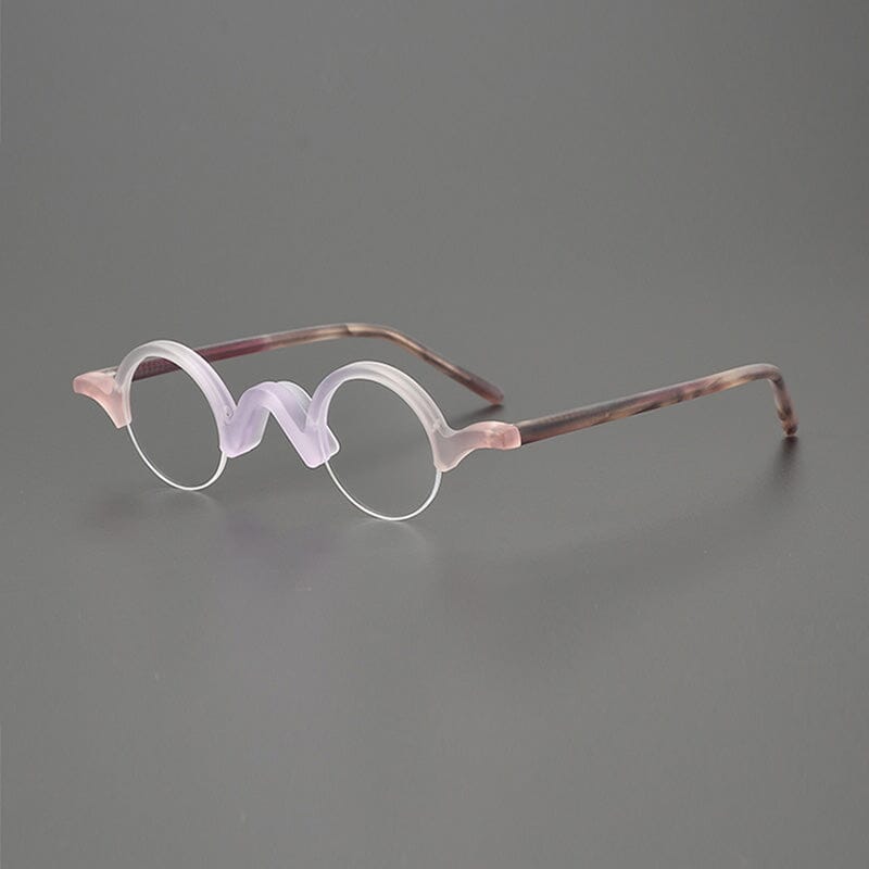 Shaw Round Acetate Glasses Frame Round Frames Southood Matte Purple Pink
