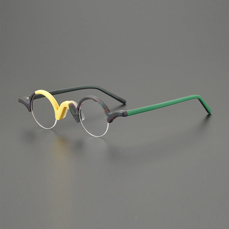 Shaw Round Acetate Glasses Frame Round Frames Southood Matte Yellow Green