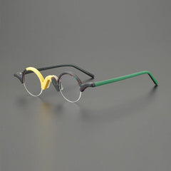 Shaw Round Acetate Glasses Frame Round Frames Southood Matte Yellow Green