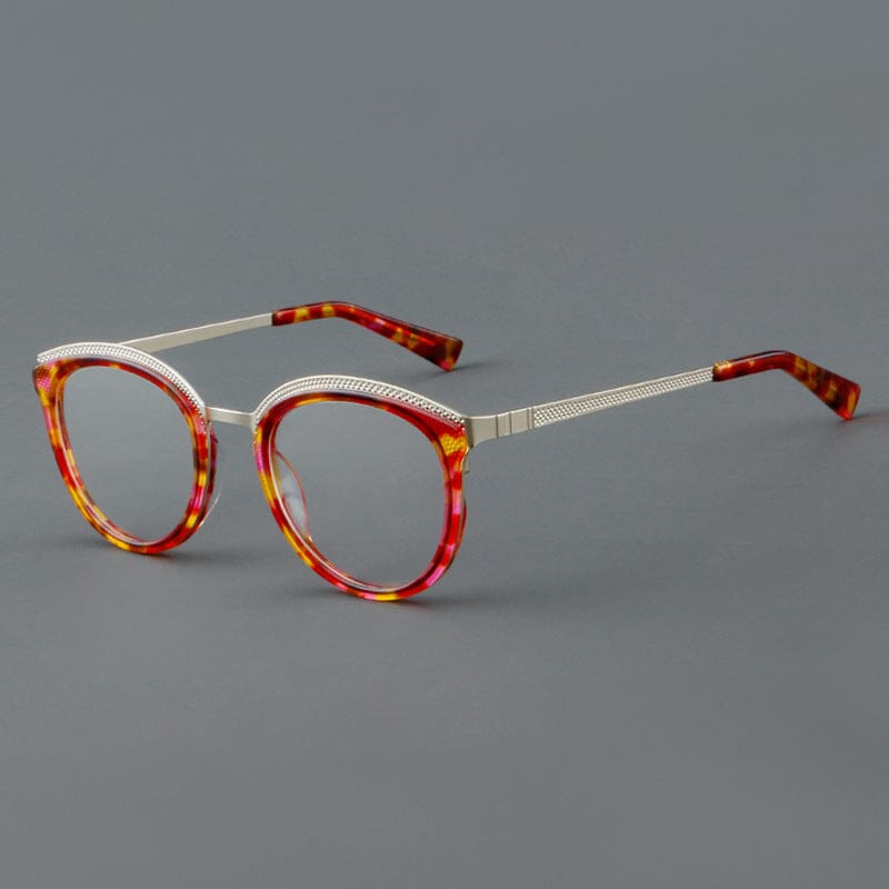 Shelley Cat Eye Glasses Frame Round Frames Southood Leopard