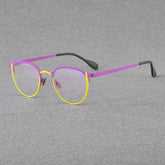 Shumac Titanium Round Glasses Frame Round Frames Southood Yellow Purple