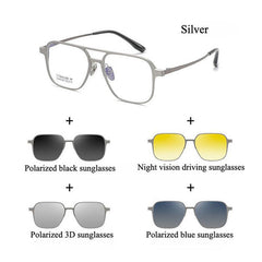 Ward Aluminum Magnesium Titanium Glasses Frame With Magnetic Sunglasses Clips