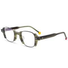 Sinjin Round Acetate Personalized Eyeglasses Frames Round Frames Southood Army green Square