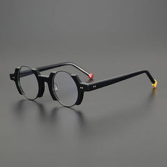 Sinjin Round Acetate Personalized Eyeglasses Frames Round Frames Southood Black