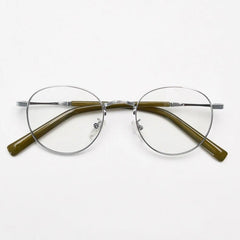 Skylar Retro Alloy Glasses Frame Round Frames Southood Silver