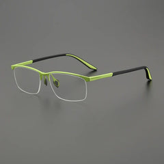 Skylor Business Titanium Glasses Frame Rectangle Frames Southood Green
