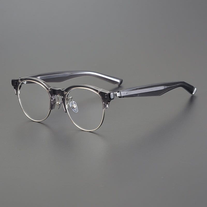Smith Browline Acetate Glasses Frame Browline Frames Southood Grey Silver