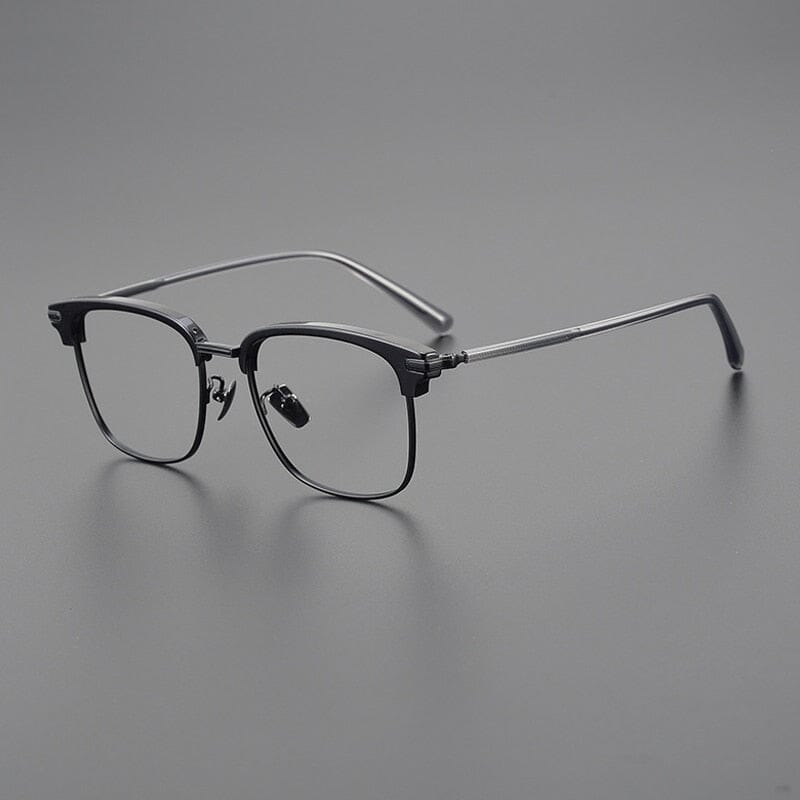 Smythe Vintage Acetate Titanium Glasses Frame Rectangle Frames Southood Black Gun