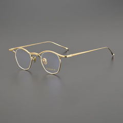 Sol Vintage Personalized Titanium Eyeglasses Frame Geometric Frames Southood Gold