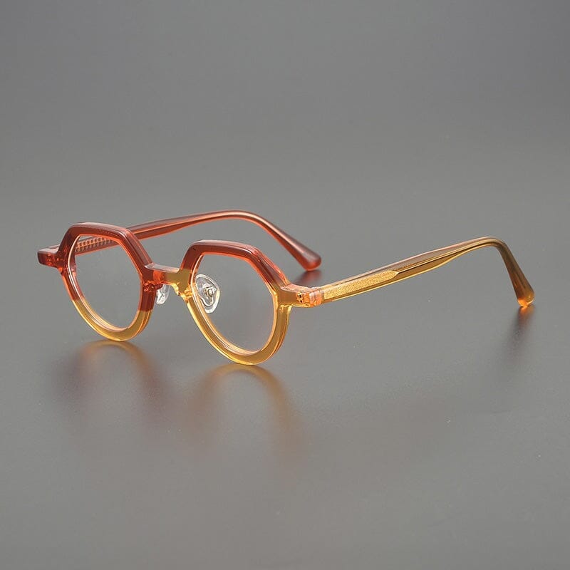 Song Vintage Acetate Glasses Frame Geometric Frames Southood Red Brown