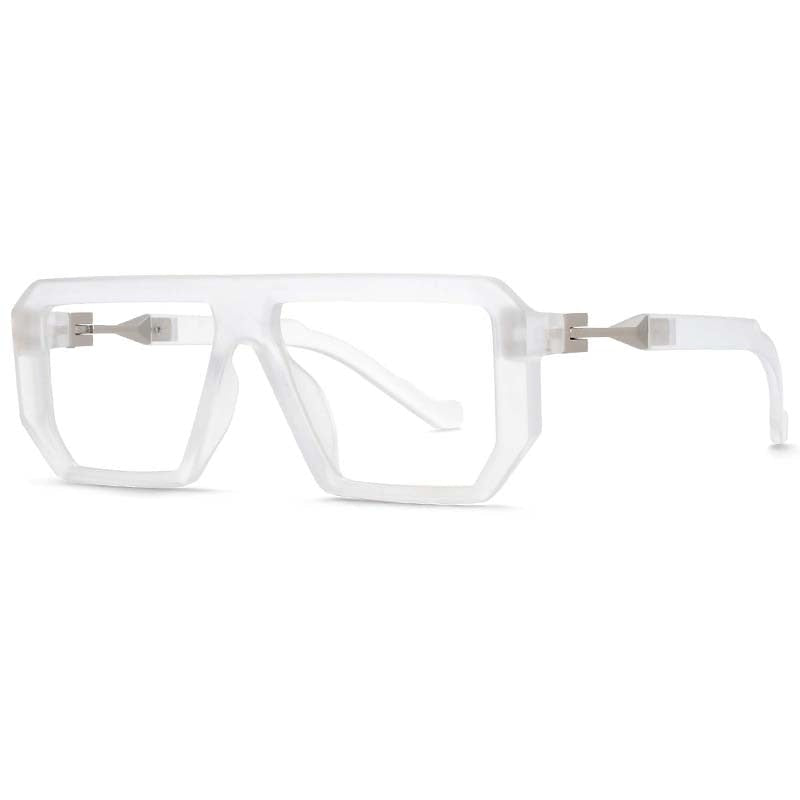 Spencer Irregular Hinged Leg Large Glasses Frame Aviator Frames Southood Clear