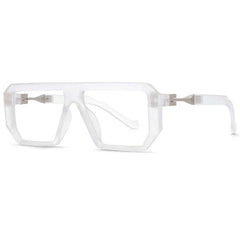Spencer Irregular Hinged Leg Large Glasses Frame Aviator Frames Southood Clear