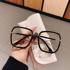 Susan Glamorous Leoaprd Clear Glasses Frame Rectangle Frames Southood black clear