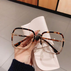 Susan Glamorous Leoaprd Clear Glasses Frame Rectangle Frames Southood leopard clear clear
