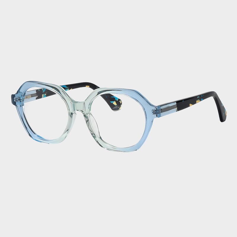 Taijuan Vintage Acetate Glasses Frame Geometric Frames Southood Clear Blue Green