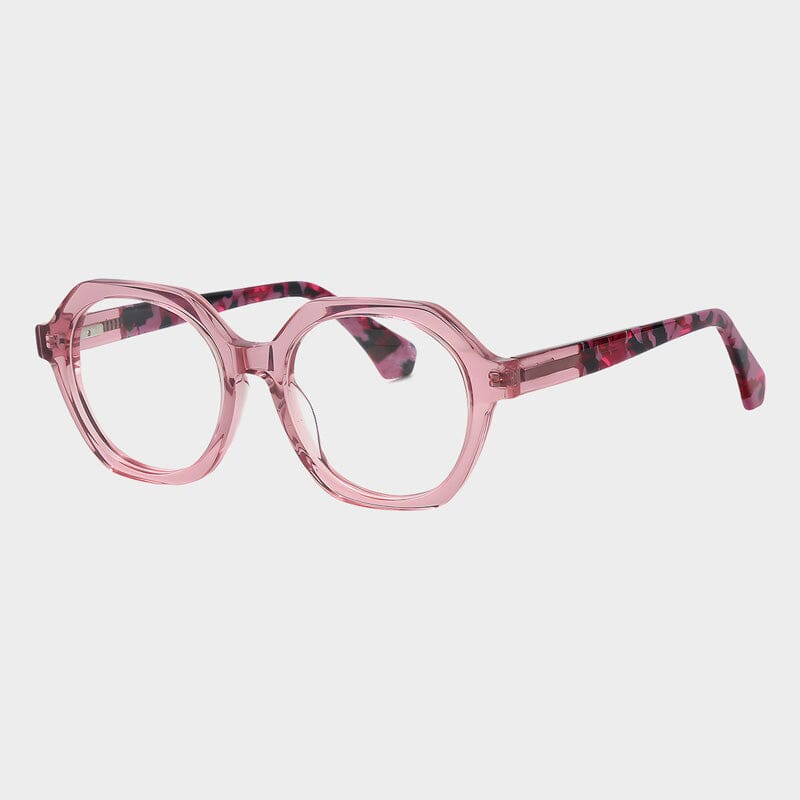 Taijuan Vintage Acetate Glasses Frame Geometric Frames Southood Clear Pink