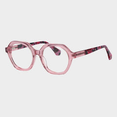 Taijuan Vintage Acetate Glasses Frame Geometric Frames Southood Clear Pink