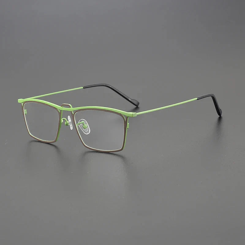 Takai Rectangle Titanium Glasses Frame Rectangle Frames Southood Gray Green
