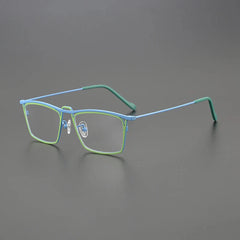 Takai Rectangle Titanium Glasses Frame Rectangle Frames Southood Green Blue