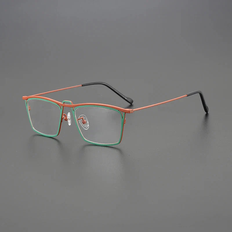 Takai Rectangle Titanium Glasses Frame Rectangle Frames Southood Green Red