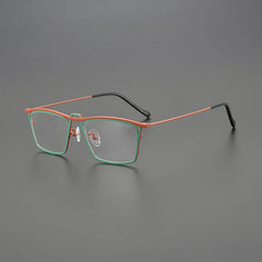 Takai Rectangle Titanium Glasses Frame Rectangle Frames Southood Green Red