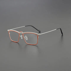 Takai Rectangle Titanium Glasses Frame Rectangle Frames Southood Red Silver